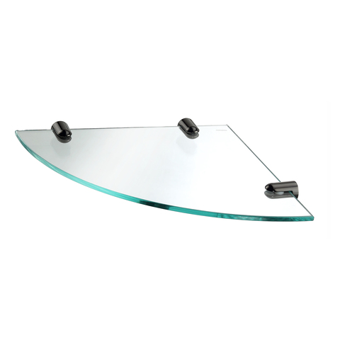 WasserKRAFT K-533POLISHED BLACK Полка  стеклянная угловая