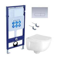 Aquatek SET Aquatek ДИВА-014 4в1 SET Aquatek ДИВА-014 4в1 (рама Aquatek Standard INS-0000012+ кркпеж KKI-0000002+клавиша KDI-0000014+унитаз ДИВА AQ2012-00 с тонким сиденьем so фото