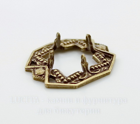 Сеттинг - основа для страза 8х8 мм (оксид латуни)