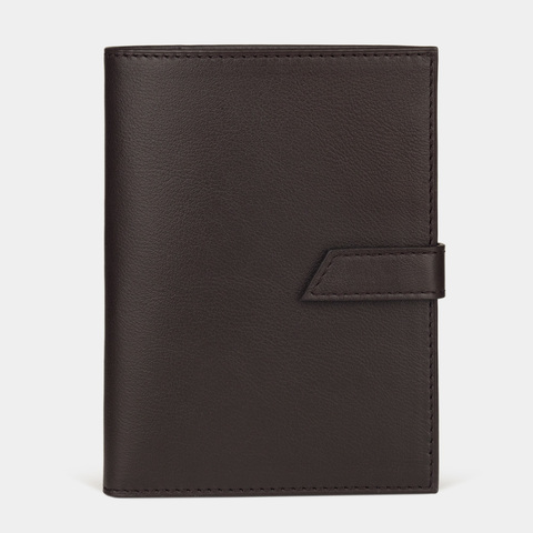 Обложка для паспорта и автодокументов Cannes из кожи теленка, темно-коричневого цвета