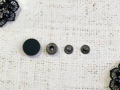 Кнопка установочная металл с матовой шляпкой, d 2 см, чёрный