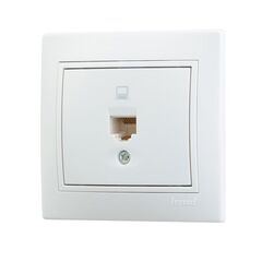 LESYA 705 0202 137 Розетка телефонная евро  белый с белой вставкой (10шт)120шт