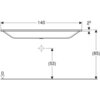 Встраиваемая раковина Geberit Xeno²: B=140см, T=48см, Отверстие под смеситель=Без, Перелив=Без, Альпийский белый