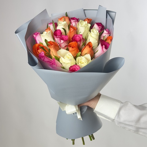 Букет из 25 роз Кения микс