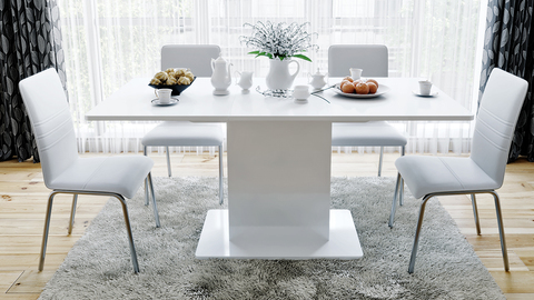 Стол обеденный тип 1 «Diamond» (Белый глянец) обеденный для кухни , столовой и гостинной
