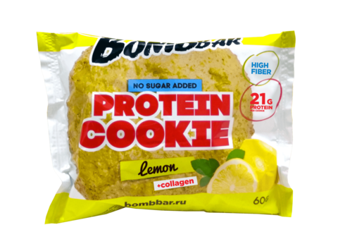 Протеиновое печенье Bombbar Лимон, 60 гр