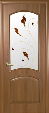 Дверь Аве ДО (золотая ольха, остекленная ПВХ), фабрика Новый Стиль