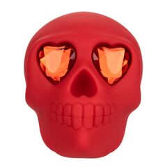 Красный вибромассажер в форме черепа Bone Head Handheld Massager - 