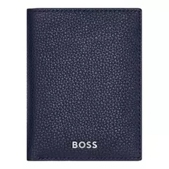Визитница тройное сложение кожаная HB Classic Grained Navy