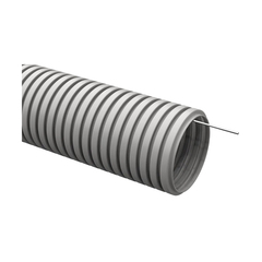 Труба гофрированная ПВХ IEK, с зондом, d 16 мм, 25 м, серая