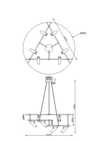 Подвесной светильник Technical Rami MOD128PL-06WB