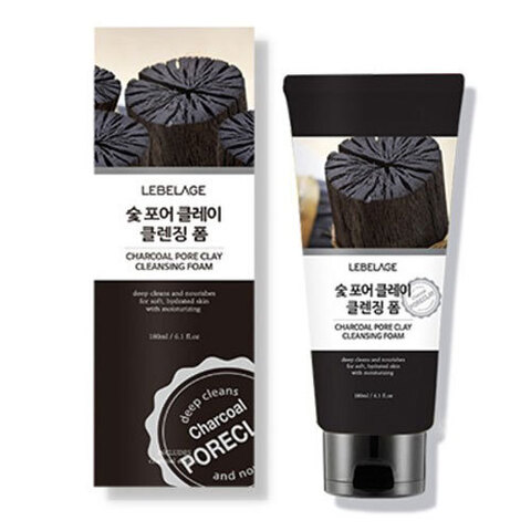 Lebelage Charcoal Pore Clay Cleansing Foam - Сужающая поры пенка с углем