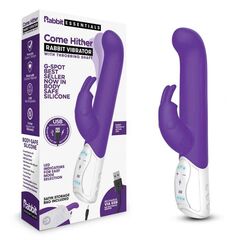 Фиолетовый вибромассажер для G-точки Come hither G-Spot Rabbit - 24,5 см. - 