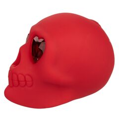 Красный вибромассажер в форме черепа Bone Head Handheld Massager - 