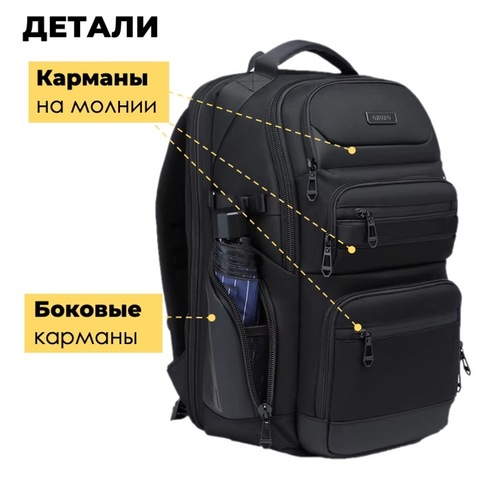 Картинка рюкзак городской Ozuko 9772S Black - 21