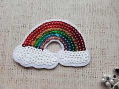 Термоаппликация пайетки "Радуга", р. 8,5х6 см