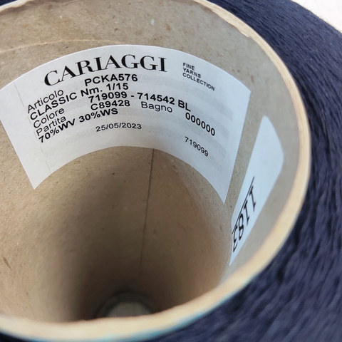 Меринос с кашемиром (30%) CARIAGGI CLASSIC 1/15 темно-синий