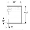 Шкафчик для раковины Geberit ONE, с двумя выдвижными ящиками: B=74.5см, H=46.5см, T=39.5см, Черный орех / Натуральный шпон