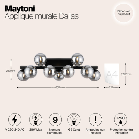 Настенный светильник Maytoni Dallas MOD547WL-09B