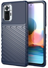 Противоударный чехол темно-синего цвета на Xiaomi Redmi Note 10 Pro, серия Onyx от Caseport