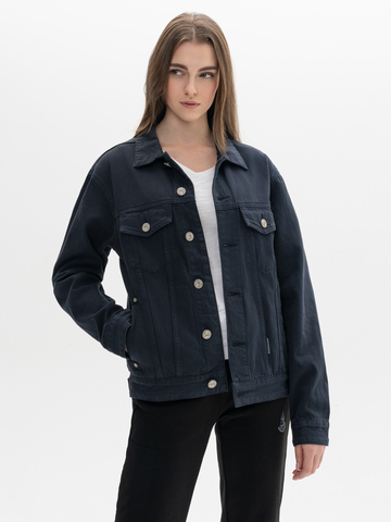 Джинсовая куртка тёмно-синего цвета из премиального хлопка