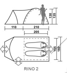 Туристическая палатка Canadian Camper Rino 2