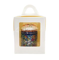 Коробка под пряничный домик и кулич,185*185*230 мм картон (белая), 10шт