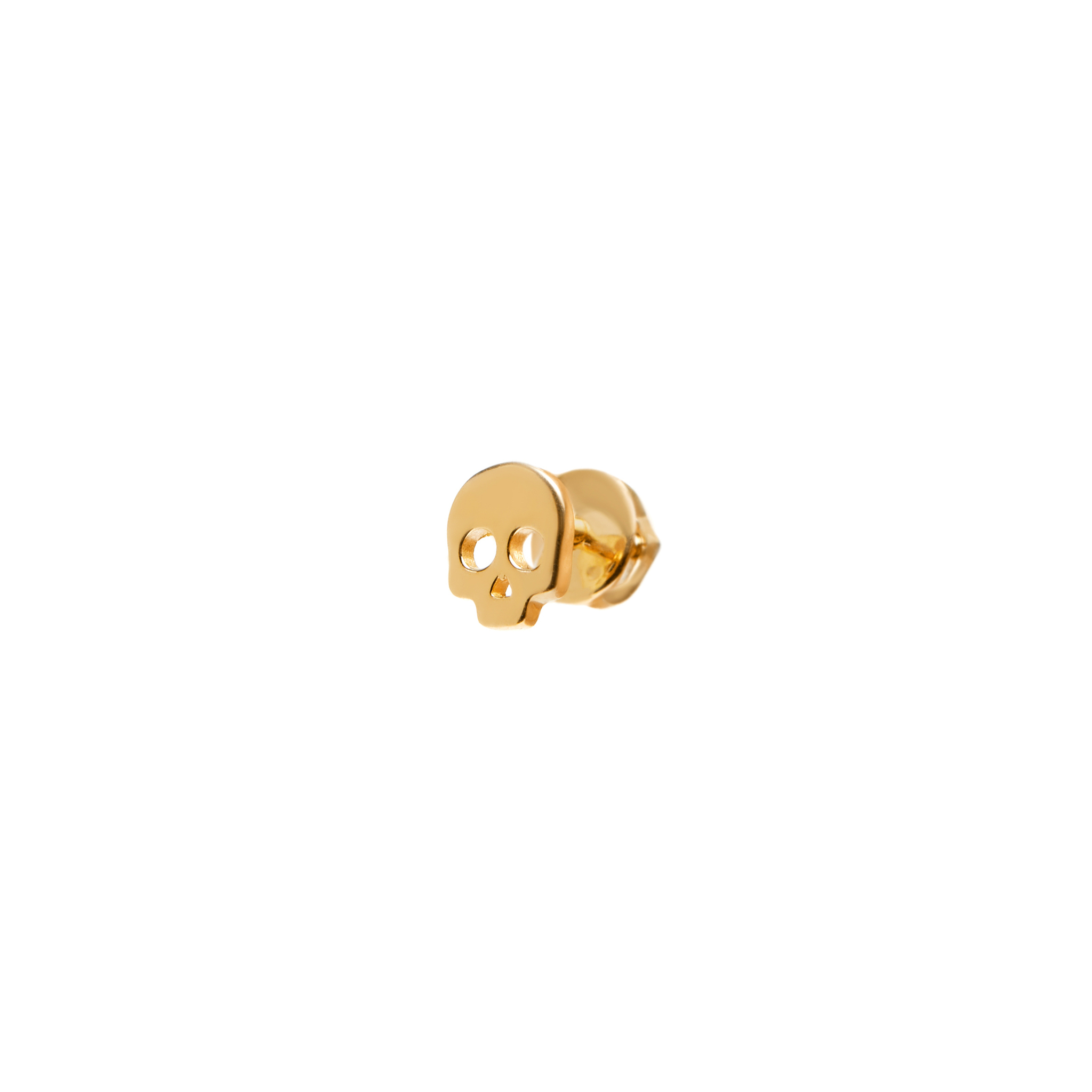 цена VIVA LA VIKA Пусет Plain Skull Stud Earring – Gold