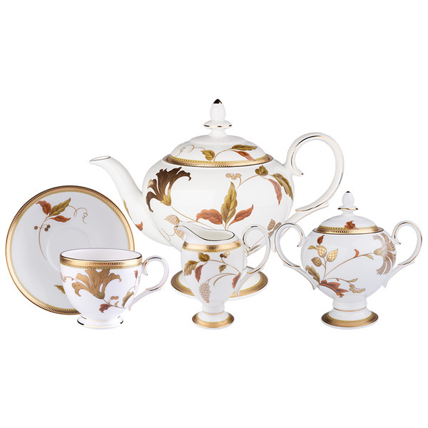 Сервиз чайный на 12 персон 27 предметов Noritake Айла Золотой кант ...