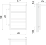 Полотенцесушитель Terminus Хендрикс П8 500х800 бп500 слева
