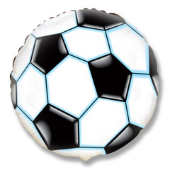 F Мини-фигура, Круг Футбольный мяч, Черный, 9''/23 см, 5 шт.