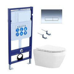 Aquatek SET Aquatek ЛЕЯ cm-016 4в1 SET Aquatek ЛЕЯ-016 4в1 (рама Aquatek Standard INS-0000012+крепеж KKI-0000002+клавиша KDI-0000016+унитаз ЛЕЯ AQ1199-00 с тонким сиденьем soft-close) фото
