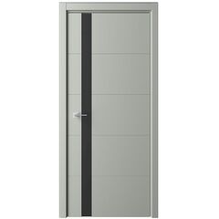 Купить Межкомнатная дверь эмаль Геометрия 7 серая стекло черное