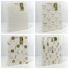 
          Пакет подарочный 40 х 55 х 20 см Набор 4 шт "Новый год" с тиснением (Белый)