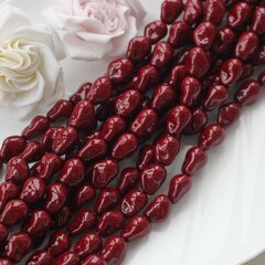 Майорка, имитация барочного жемчуга, тёмно-бордовая 10*15 мм, 1 нить, МА110