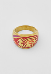 Кольцо Qarlygash & Qyzgaldaq GOLD RED STEEL