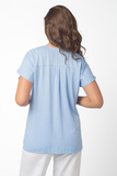 Блузка для беременных 15922 голубой