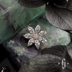 Накрутка "Comet" - Желтое золото - White CZ