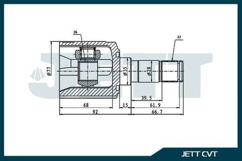 ШРУС внутренний JETT V40-4008