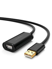 Кабель UGREEN US121 (10323) USB 2.0 Active Extension Cable with Chipset. Длина: 15м. Цвет: черный
