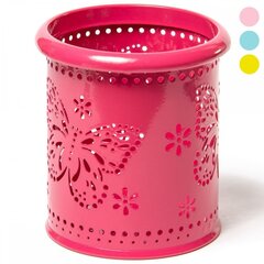 
          Подставка-стакан для канцтоваров Alingar, металлическая, круглая, узор "Бабочка", ассорти