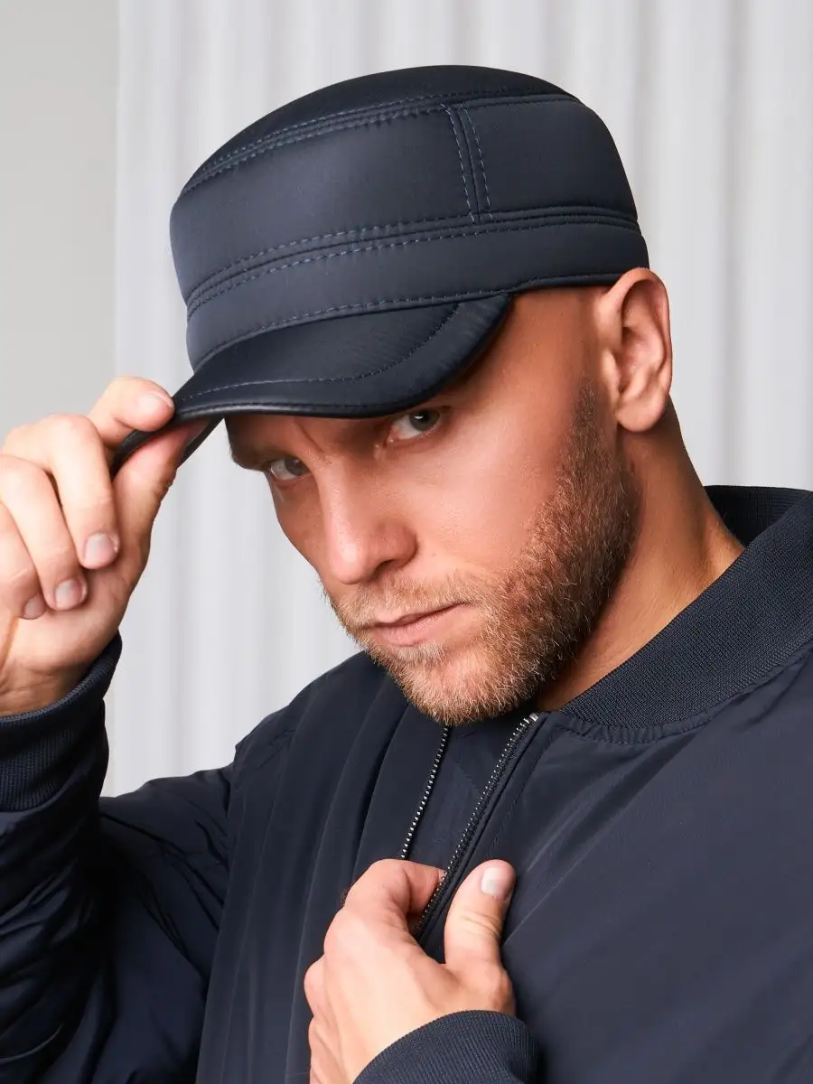 Кепка немка утепленная с ушками плащевка