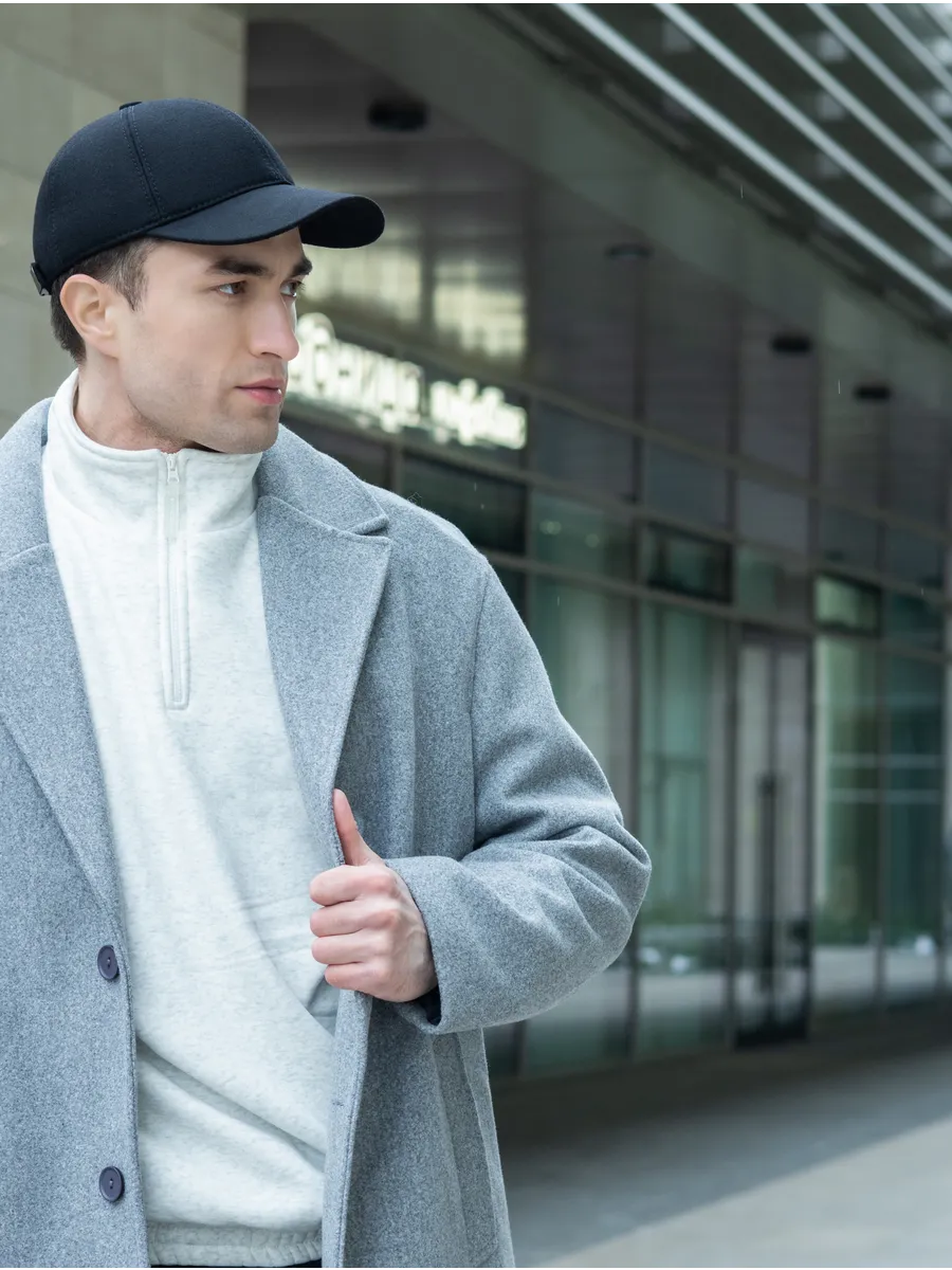 Кепка утепленная с ушками драповая