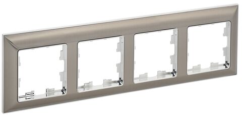 BRITE Рамка 4-мест. РУ-4-Бр металл хром/никель IEK