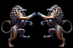 Силиконовый молд № 1064 Львы 2 в 1