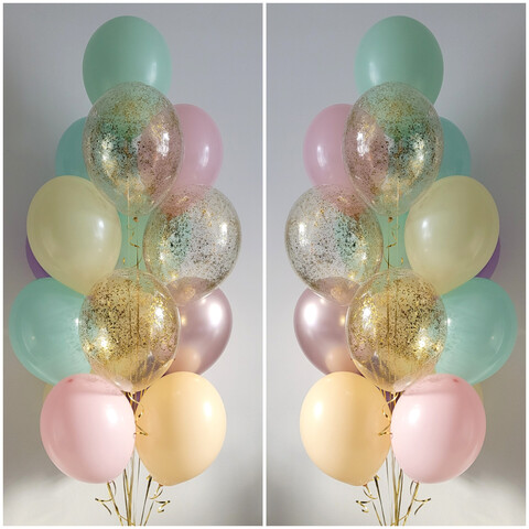Фонтан из шаров нежная пастель