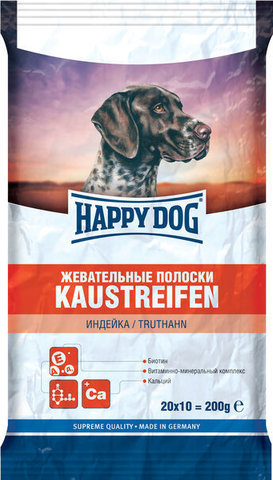 купить Happy Dog Kaustreifen Truthahn лакомство для собак, жевательные полоски с индейкой