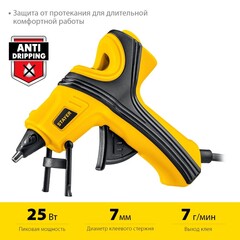 STAYER PRO 7, d 7 мм, 7 г/мин, электрический, пистолет термоклеевой, Professional (0681-07)