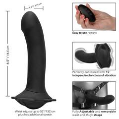 Черный женский страпон с вибрацией Me2 Remote Rumbler - 16,5 см. - 