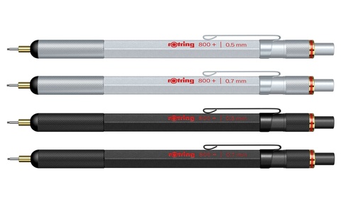 Карандаш механический Rotring 800+ Matte Silver, 0.7 mm  (1900184)